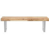  Zidna polica za umivaonik od čelika i masivnog bagremovog drva Smeđa 60 x 50 x 4 cm | Shoptok.si