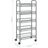  Kuhinjska kolica s 5 razina siva 46 x 26 x 105 cm željezna | shoptok.hr