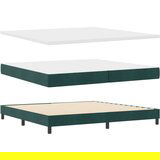 vidaXL Box Spring Krevet s Madracem Tamno Zelena 200x200 cm Baršun | shoptok.hr
