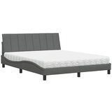 vidaXL Postelja z vzmetnico temno siva 160x200 cm blago, (5000023106) Cene