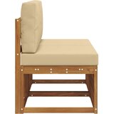  2 Komad Srednja sofa za van Čvrsto drvo akacije Prirodna - Prirodno i bež 2x srednja | shoptok.hr