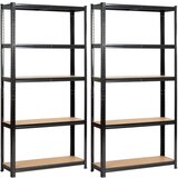 AKORD 2x kovinska garažna polica 90x30x180 črna, (21703443) | Shoptok.si