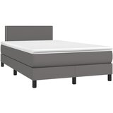 vidaXL Krevet s oprugama i madracem sivi 120x190 cm od umjetne kože Cijene