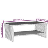  Stolić za kavu crni 100 x 50 x 40 cm od poliratana | shoptok.hr