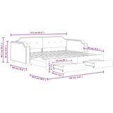  Izvlečna dnevna postelja s predali svetlo siva 90x190 cm blago | Shoptok.si