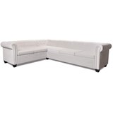 Chesterfield Kutna Garnitura 6 Sjedala od Umjetne kože Bijela | shoptok.hr
