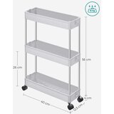 Ormarić na kotačićima s 3 police bijeli - KSC007W01 | shoptok.hr