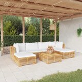 The Living Store Vrtna sedežna garnitura 7-delna z blazinami trdna tikovina - Vrtna Sedežna Garnitura, (21422842) | Shoptok.si