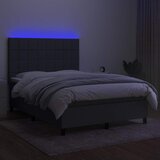  Krevet box spring s madracem LED tamnosivi 140x190 cm tkanina | shoptok.hr