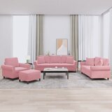  Garnitura sofe od 4 dijela s jastucima, ružičasti baršun | Shoptok.si