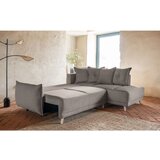 Miuform svetlo rjava raztegljiva kotna sedežna garnitura iz rebrastega žameta (desni kot) lazy lukka – | Shoptok.si