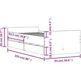  Okvir kreveta s ladicama boja smeđeg hrasta 90 x 190 cm | shoptok.hr
