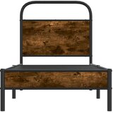 Okvir kreveta bez madraca dimljena boja hrasta 75x190 cm drveni | shoptok.hr