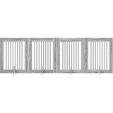  Vrata za pse s postoljem 4 pcs Siva sonoma 80 x 100 cm | Eponuda.com