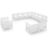 Maison Chic Seti vrtnega pohištva - Vrtna garnitura - Vrtni pohištvo set 11-delna trdna borovina bela, (21818104) | Shoptok.si