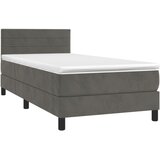  box spring s madracem LED tamnosivi 100x200 cm baršun | shoptok.hr