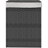  Košara za rublje s poklopcem siva 46 x 33 x 60 cm od poliratana | shoptok.hr