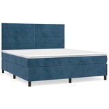 Maison Chic Box spring postelja - Vzmetna postelja z vzmetnico temno modra 160x200 cm žamet SL9845, (21902621) | Shoptok.si