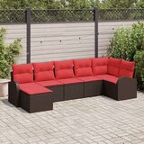  Vrtna sedežna garnitura z blazino 7 pcs Rjava Poly ratan, (5000155462) | Shoptok.si