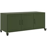 Maison Chic TV omarica - TV enota - Televizijska omarica olivno zelena 100,5x39x43,5 cm jeklo, (21698717) Cene