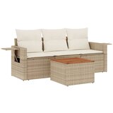 Maison Chic Seti vrtnega pohištva - Vrtna garnitura - Vrtni pohištvo set 4-delna z blazinami bež poli ratan, (21818950) | Shoptok.si