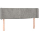  Uzglavlje s ušima svjetlosivo 147x16x78/88 cm baršunasto | shoptok.hr