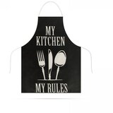 Family Kuhinjski predpasnik "my kitchen, my rules" imitacija lanu odrasli 68 x 52 cm Cene
