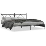  Metalni okvir za krevet s uzglavljem crni 193x203 cm | shoptok.hr