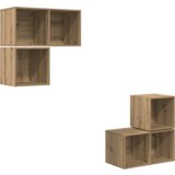 vidaXL Set TV stalka s pohranom 4 pcs hrast artisan 37 x 37 x 72 cm | shoptok.hr