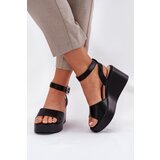 Boto Wedge Heeled Women's Sandals Black Efrina | Shoptok.si
