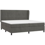 Krevet s oprugama i madracem tamnosivi 200x200 cm baršunasti | shoptok.hr