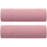  Ukrasni jastuci 2 kom ružičasti Ø 15 x 50 cm baršunasti | Eponuda.com