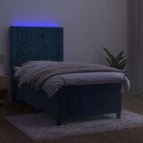  Box spring postelja z vzmetnico LED temno modra 80x200 cm žamet | Shoptok.si