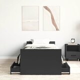  Okvir kreveta uzglavlje i podnožje crni 90x190 cm | shoptok.hr