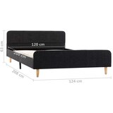 vidaXL Posteljni okvir temno sivo platno 120x200 cm | Shoptok.si