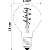 Avide Žarnica,LED,3W,E14,2700K,230V AC,topla bela svetloba - Soft Filament Mini Globe 3W E14 | Shoptok.si