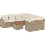 vidaXL 9-dijelni set vrtnih sofa s jastucima bež od poliratana | shoptok.hr