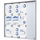 eurokraft pro Vitrina z drsnimi vrati, zunanje mere ŠxVxG 906 x 947 x 50 mm, kovinska zadnja stena | Shoptok.si