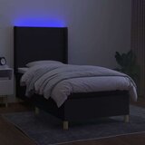  Box spring postelja z vzmetnico LED črna 80x200 cm blago, (20790899) | Shoptok.si