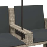 vidaXL Vrtna sofa 2-sjed sa suncobranom i tabureima svijetlo sivi | shoptok.hr