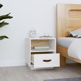  Noćni ormarić bijeli 40 x 34 x 45 cm od masivne borovine | shoptok.hr
