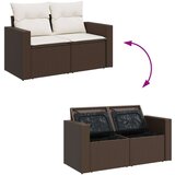  5-dijelni set vrtnih sofa s jastucima poliratan smeđi | shoptok.hr