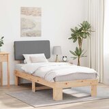 vidaXL Posteljni okvir z oblazinjenim vzglavjem Svetlo siva | Shoptok.si