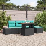  Vrtni set za objed 6 kom. Crna i Plavozelena | shoptok.hr