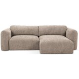 Makamii Svjetlo smeđa sklopiva/s prostorom za odlaganje kutna garnitura od šenila (s desnim kutom/s ležaljkom) Mele – | shoptok.hr