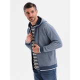 Ombre Men's soft-textured hooded sweatshirt - navy blue | Shoptok.si