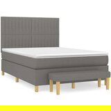  Box spring posteljni z vzmetnico temno siv 140x190 cm blago, (20901662) | Shoptok.si