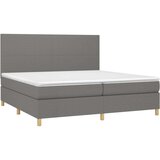  Box spring postelja z vzmetnico temno siva 200x200 cm blago, (20761225) | Shoptok.si