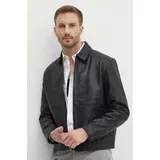 Calvin Klein Usnjena jakna moška, črna barva, K10K113014