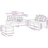  3-dijelni set sofa s jastucima svjetložuti od tkanine | shoptok.hr